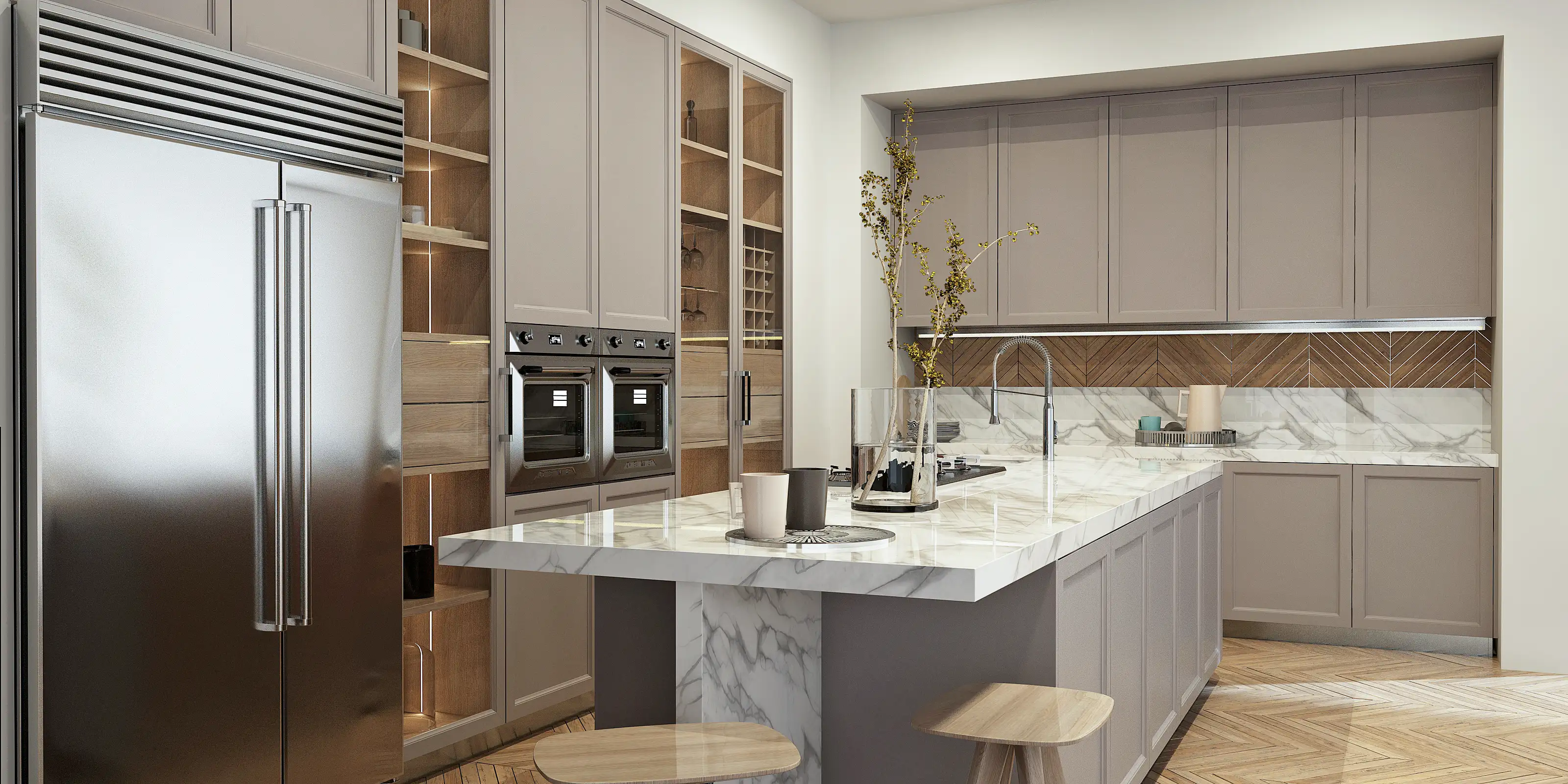 Modern NYC kitchen captured with HDR real estate photography by RealtaSnap